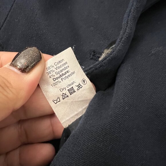 J Crew Navy Blue A2107 Cotton Puff Shoulder One Button Blazer Womens Size 2 - Picture 4 of 5